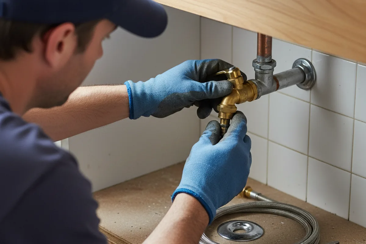 Shutoff valve and fitting work during Faucet and Fixture Repair in Bow